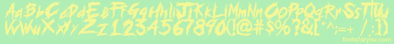 histeria Font – Yellow Fonts on Green Background