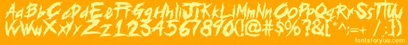 histeria Font – Yellow Fonts on Orange Background