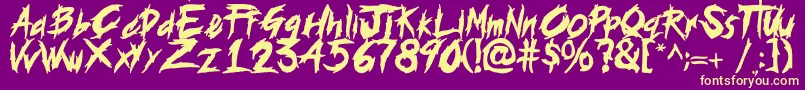 histeria Font – Yellow Fonts on Purple Background