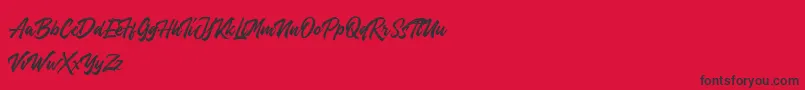 Fonte historea demo – fontes pretas em um fundo vermelho
