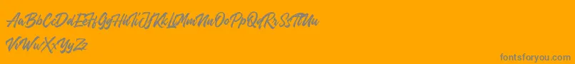 historea demo-Schriftart – Graue Schriften auf orangefarbenem Hintergrund