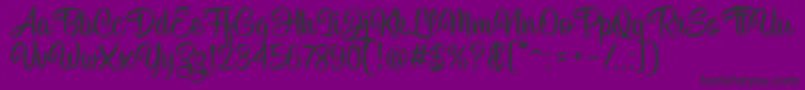 Hisyam Script v1 Font – Black Fonts on Purple Background