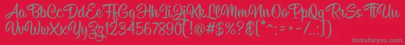 Czcionka Hisyam Script v1 – szare czcionki na czerwonym tle