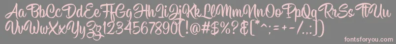 fuente Hisyam Script v1 – Fuentes Rosadas Sobre Fondo Gris
