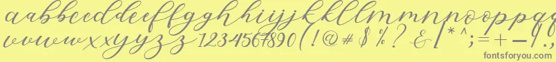 Hiters Script Font – Gray Fonts on Yellow Background