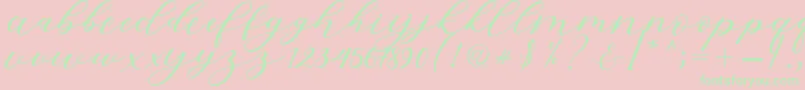 Hiters Script-Schriftart – Grüne Schriften auf rosa Hintergrund