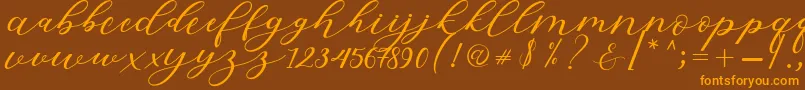 Шрифт Hiters Script – оранжевые шрифты на коричневом фоне