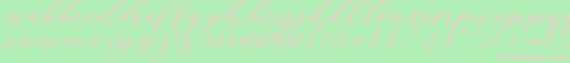 Hiters Script-Schriftart – Rosa Schriften auf grünem Hintergrund