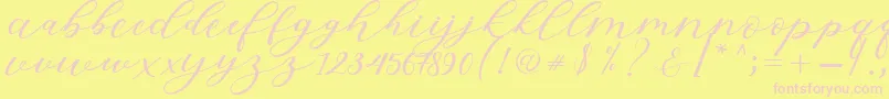 Hiters Script Font – Pink Fonts on Yellow Background