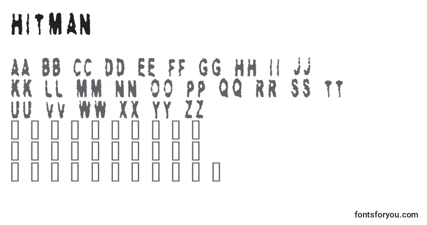 A fonte HITMAN   (129727) – alfabeto, números, caracteres especiais