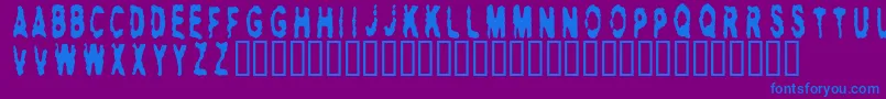 フォントHITMAN   – 紫色の背景に青い文字