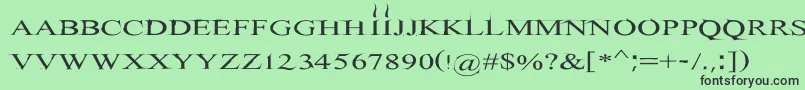 フォントHitman – 緑の背景に黒い文字