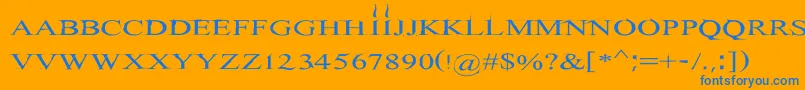 フォントHitman – オレンジの背景に青い文字