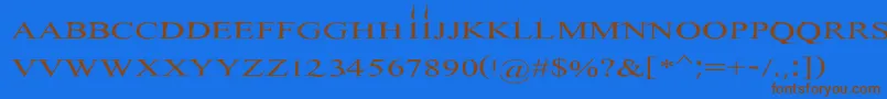 Hitman Font – Brown Fonts on Blue Background