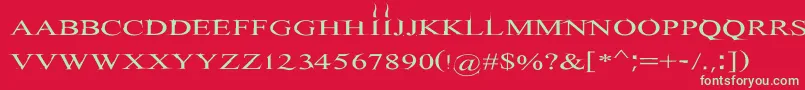 フォントHitman – 赤い背景に緑の文字