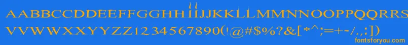 Hitman Font – Orange Fonts on Blue Background