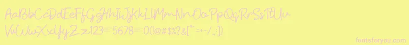 Hiyagh Ahey Font – Pink Fonts on Yellow Background
