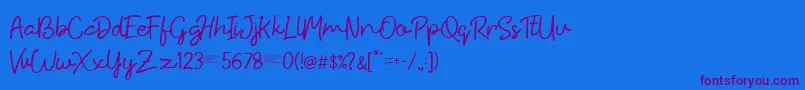 Шрифт Hiyagh Ahey – фиолетовые шрифты на синем фоне