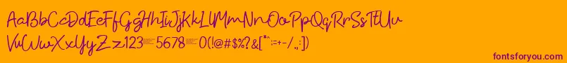 Шрифт Hiyagh Ahey – фиолетовые шрифты на оранжевом фоне