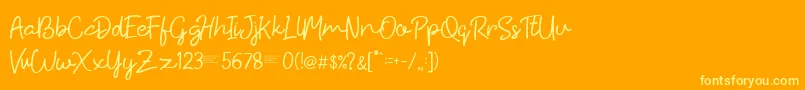 Шрифт Hiyagh Ahey – жёлтые шрифты на оранжевом фоне