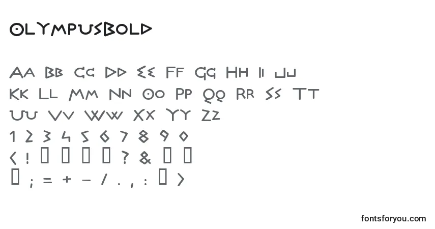 Шрифт OlympusBold – алфавит, цифры, специальные символы