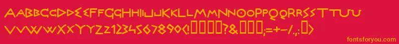 OlympusBold Font – Orange Fonts on Red Background