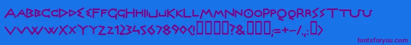 OlympusBold Font – Purple Fonts on Blue Background