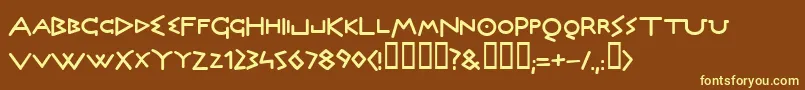 OlympusBold Font – Yellow Fonts on Brown Background
