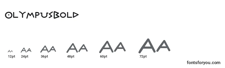 Размеры шрифта OlympusBold