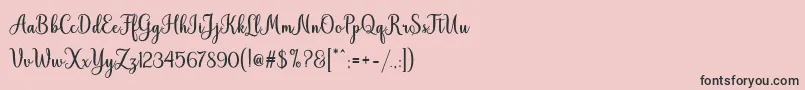 Шрифт Hiyida Script Demo – чёрные шрифты на розовом фоне