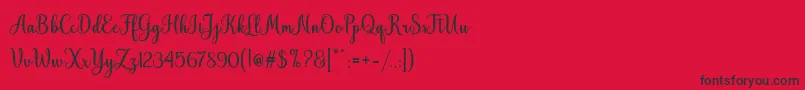 Hiyida Script Demo Font – Black Fonts on Red Background