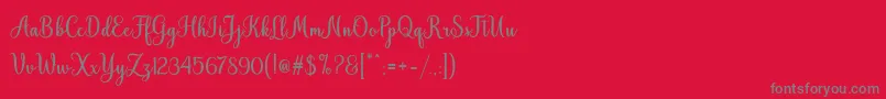 Hiyida Script Demo Font – Gray Fonts on Red Background