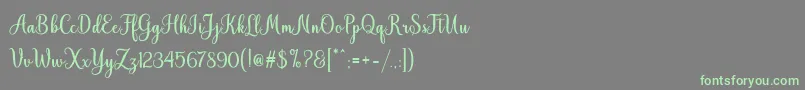 Fonte Hiyida Script Demo – fontes verdes em um fundo cinza