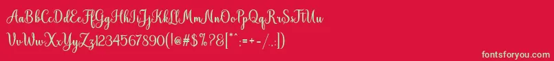 Hiyida Script Demo Font – Green Fonts on Red Background