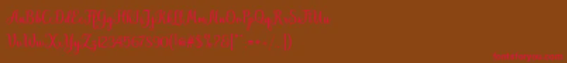 Hiyida Script Demo Font – Red Fonts on Brown Background