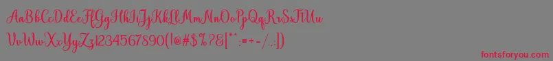 Hiyida Script Demo Font – Red Fonts on Gray Background