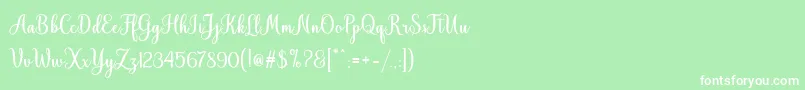 Hiyida Script Demo Font – White Fonts on Green Background