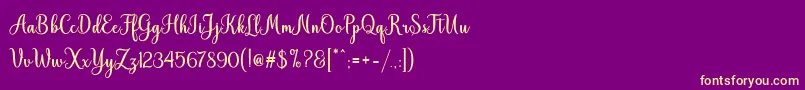 Подробнее о шрифте Hiyida Script Demo Шрифт Hiyida Script Demo – жёлтые шрифты на фиолетовом фоне