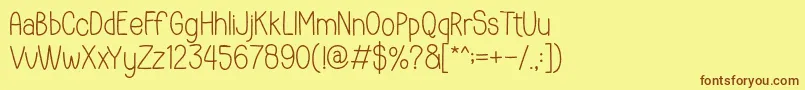 Hoam Font – Brown Fonts on Yellow Background