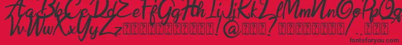 Hobenshaw Demo Font – Black Fonts on Red Background