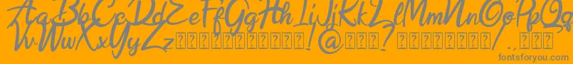 Hobenshaw Demo Font – Gray Fonts on Orange Background