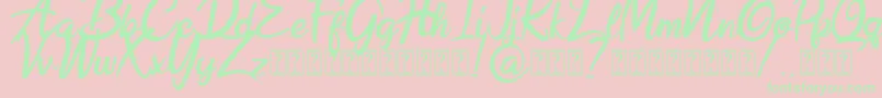 Hobenshaw Demo Font – Green Fonts on Pink Background