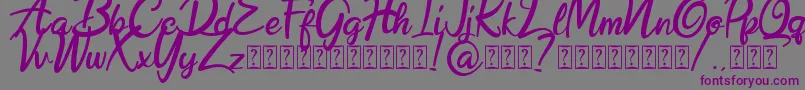 Hobenshaw Demo-Schriftart – Violette Schriften auf grauem Hintergrund
