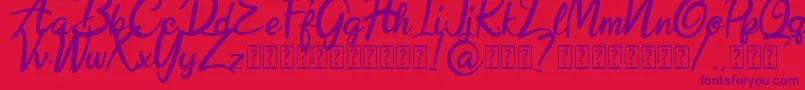 Hobenshaw Demo Font – Purple Fonts on Red Background