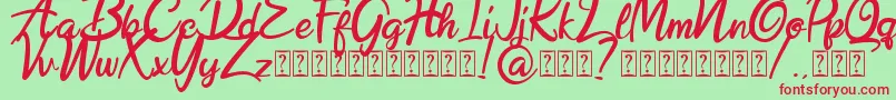 Hobenshaw Demo Font – Red Fonts on Green Background