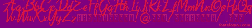 Hobenshaw Demo Font – Red Fonts on Purple Background