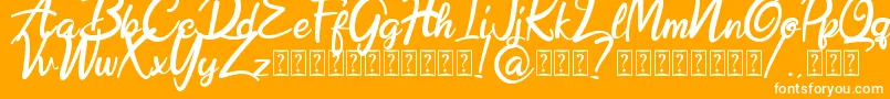 Hobenshaw Demo Font – White Fonts on Orange Background