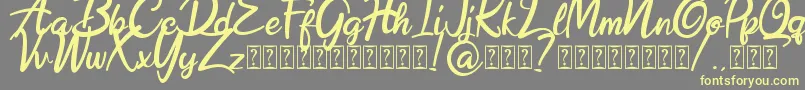 Hobenshaw Demo Font – Yellow Fonts on Gray Background