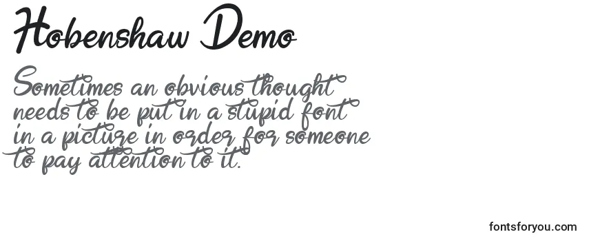 Review of the Hobenshaw Demo Font