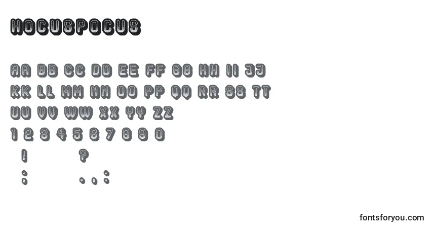 Fuente HocusPocus - alfabeto, números, caracteres especiales